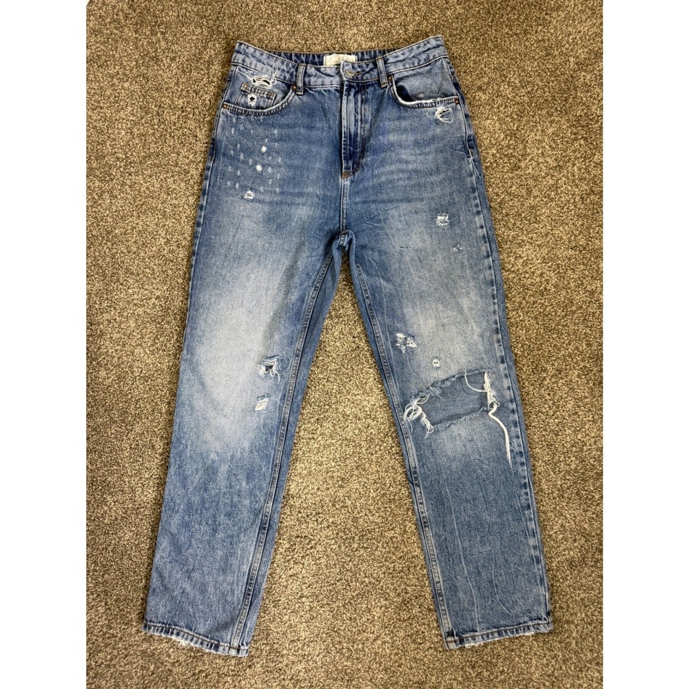 We The Free Straight Leg Jeans Women Size 28 Distressed High Rise Boho Indie